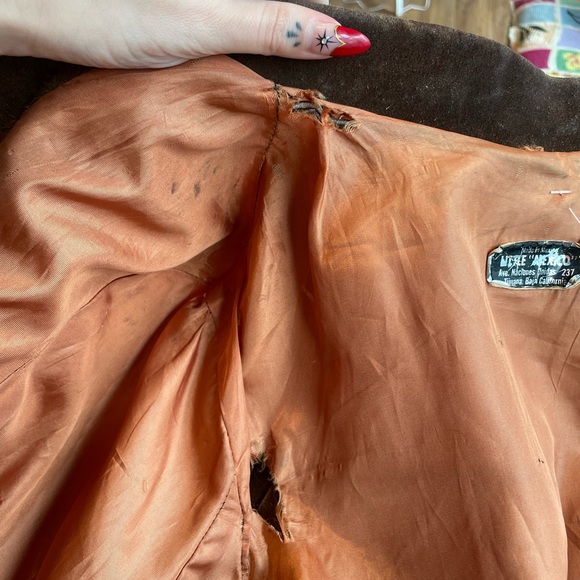 Vintage 70s Brown Suede Western Fringe Jacket - Picture 9 of 11